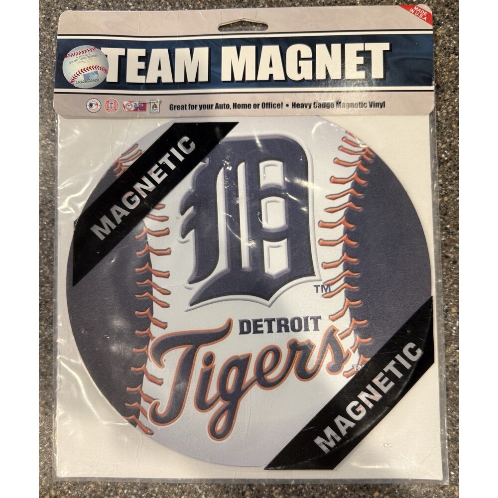 MLB Detroit Tigers Baseball Team 8” Dia. Magnet * * Indoor & Outdoor Use * NEW
